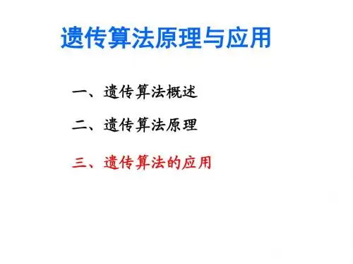 遗传算法的应用