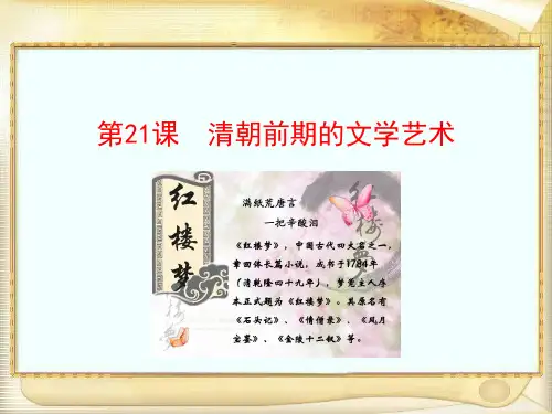 人教版(部编)七年级下册历史：第21课 清朝前期的文学艺术
