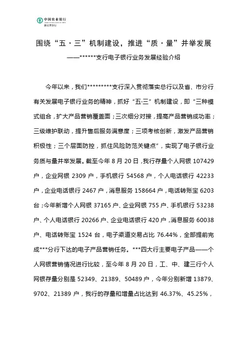电子银行业务经验分享2