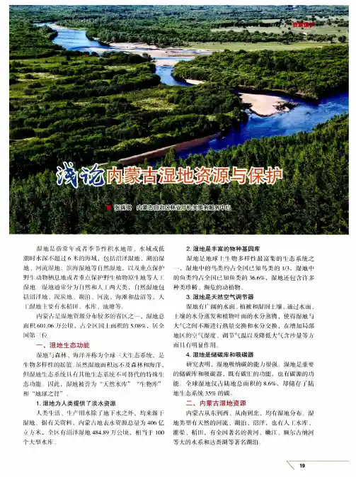 浅论内蒙古湿地资源与保护