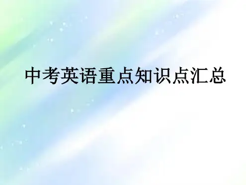 中考英语重点知识