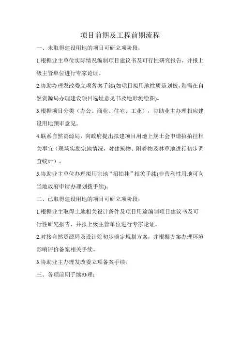 项目前期手续办理