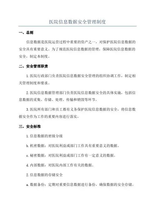 医院信息数据安全管理制度