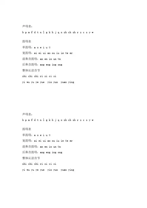 声母韵母