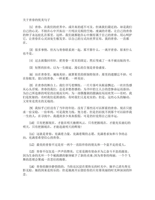 青春的优美句子