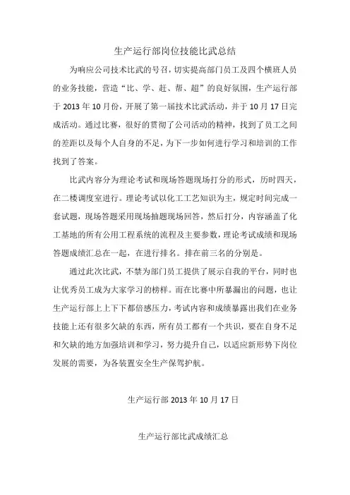 技术比武总结