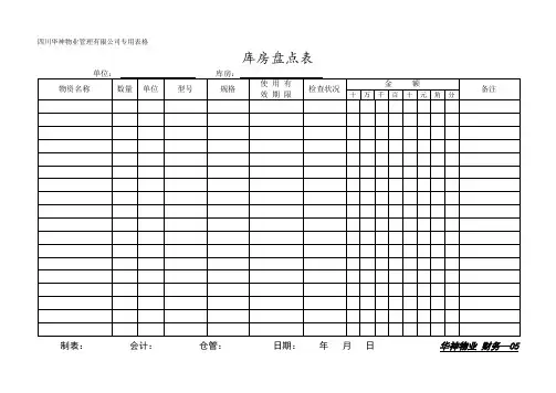 库房盘点表