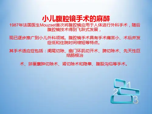 小儿腹腔镜手术的麻醉  ppt课件