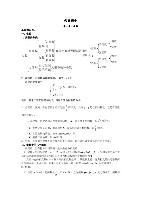 第一讲 实数知识点