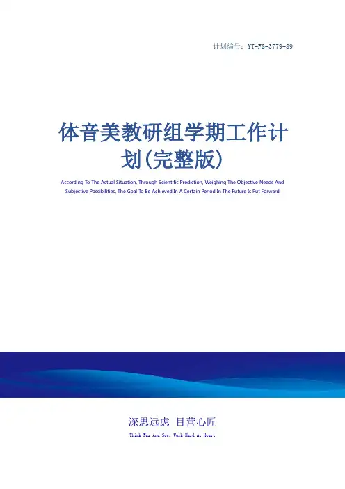 体音美教研组学期工作计划(完整版)