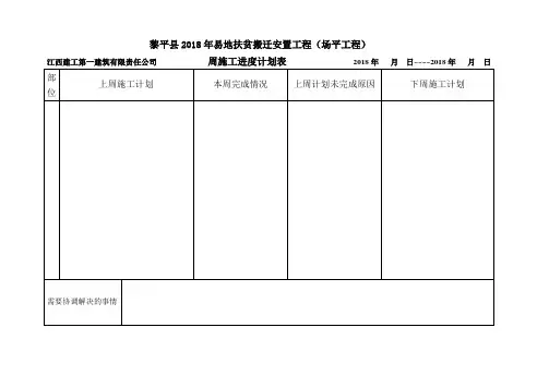周、月进度计划表