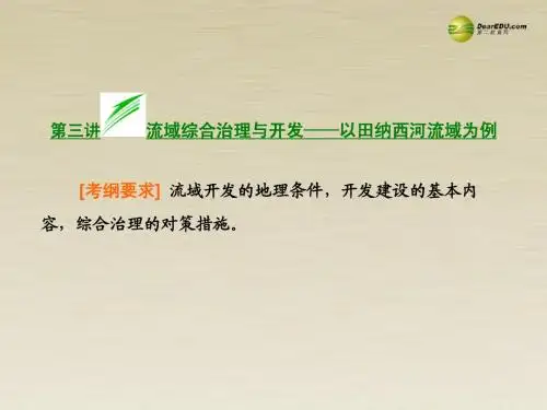 【三维设计】2015届高考地理总复习 第三讲 流域综合治理与开发 以田纳西河流域为例课件 湘教版