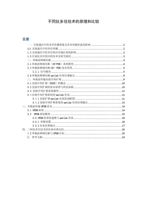 不同抗多径技术的原理与比较