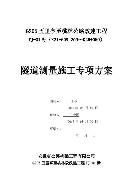 专项施工方案-隧道测量