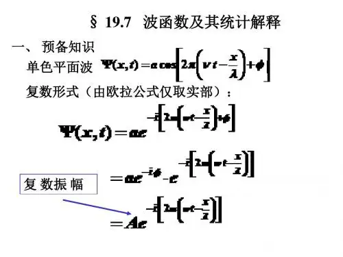 19-7波函数及其统计解释