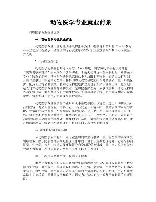 动物医学专业就业前景
