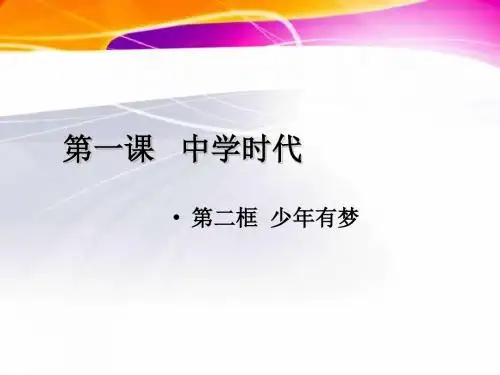 辽宁省法库县东湖第二初级中学人教版道德与法治七年级上册课件1-2少年有梦(15张PPT)