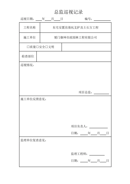 巡视检查记录表