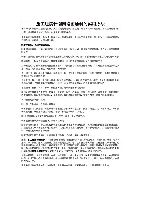 施工进度计划网络图绘制