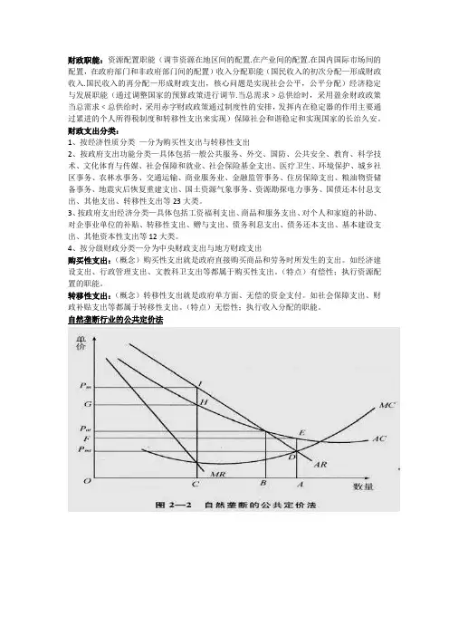 公共财政学总复习