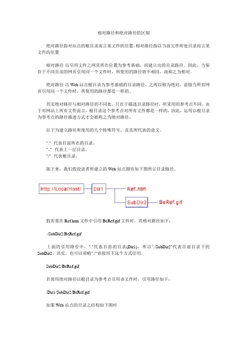 相对路径和绝对路径的区别