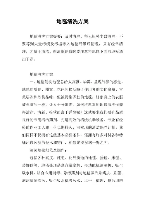 地毯清洗方案