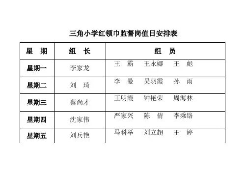 红领巾监督岗值日安排表2014-7-6 21.50.14
