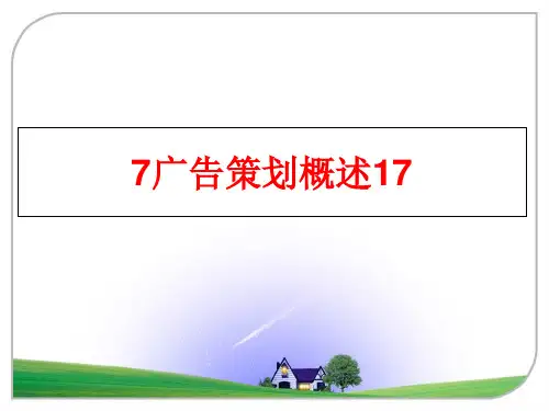 最新7广告策划概述17