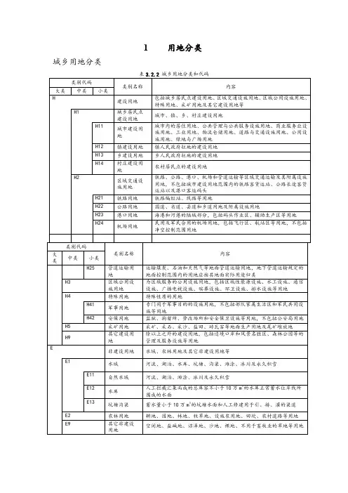 城市用地分类与规划建设用地标准