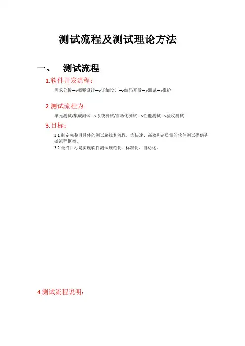 测试流程及测试理论方法