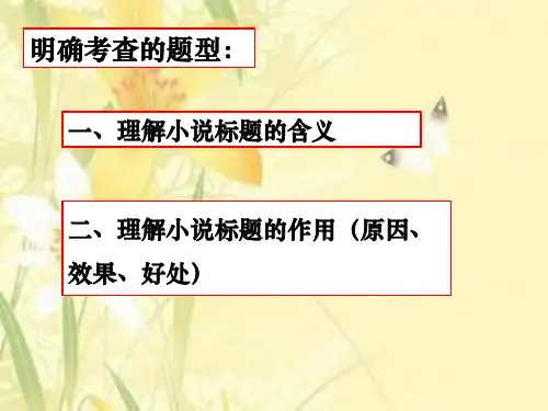 小说标题作用(非常好)