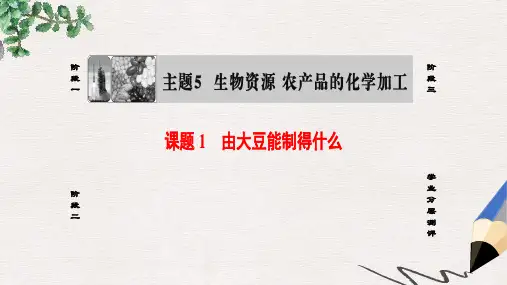 高中化学主题5生物资源农产品的化学加工课题1由大豆能制得什么课件鲁科版选修2
