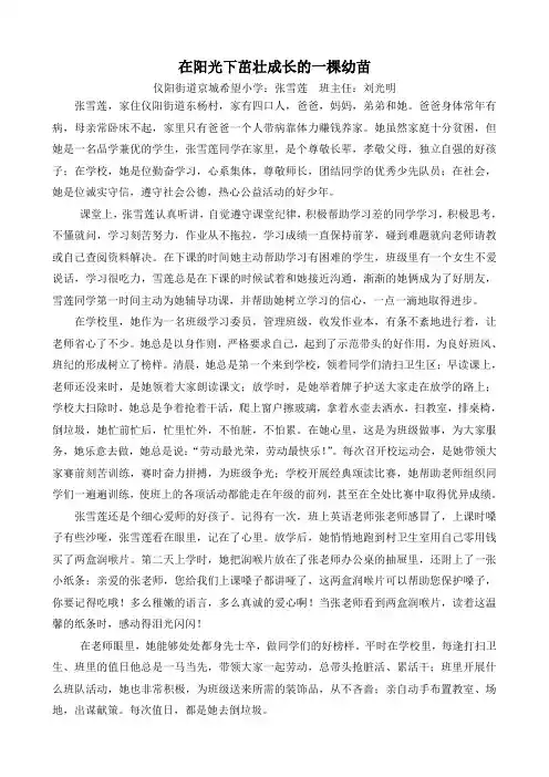 在阳光下茁壮成长的一棵幼苗