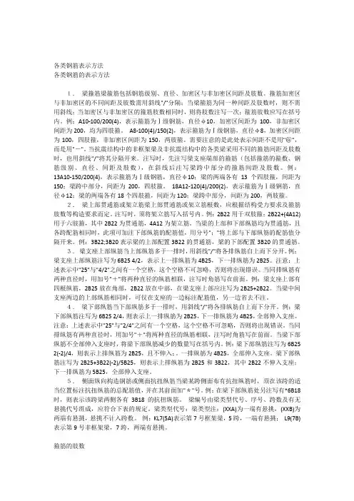 各类钢筋表示方法