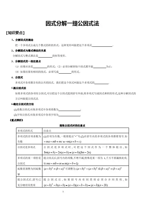 因式分解分类讲解