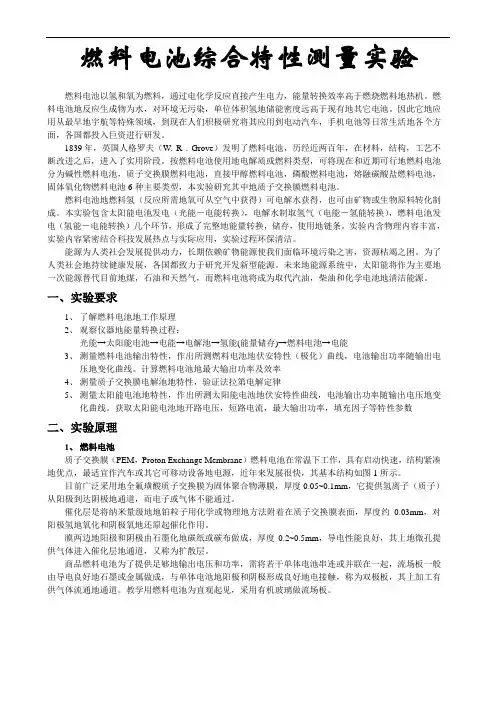 燃料电池综合特性测量实验