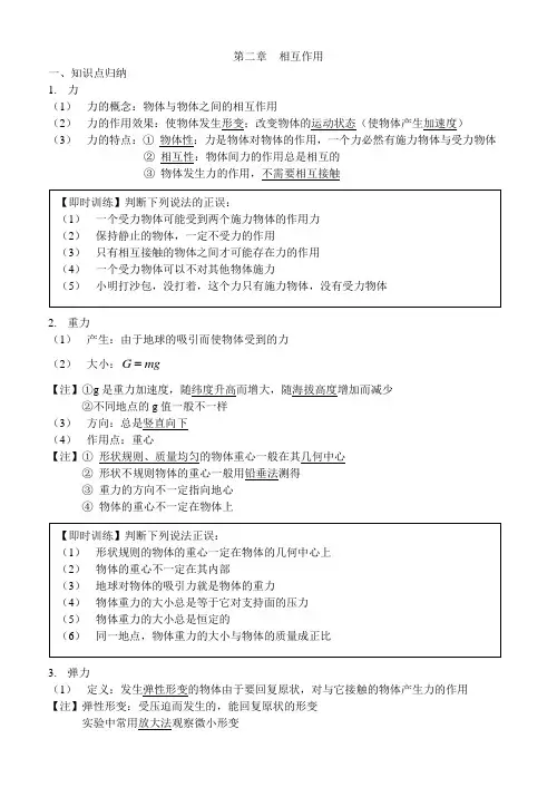 高中物理第二章 相互作用