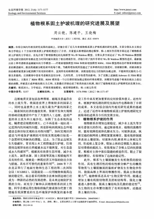 植物根系固土护坡机理的研究进展及展望