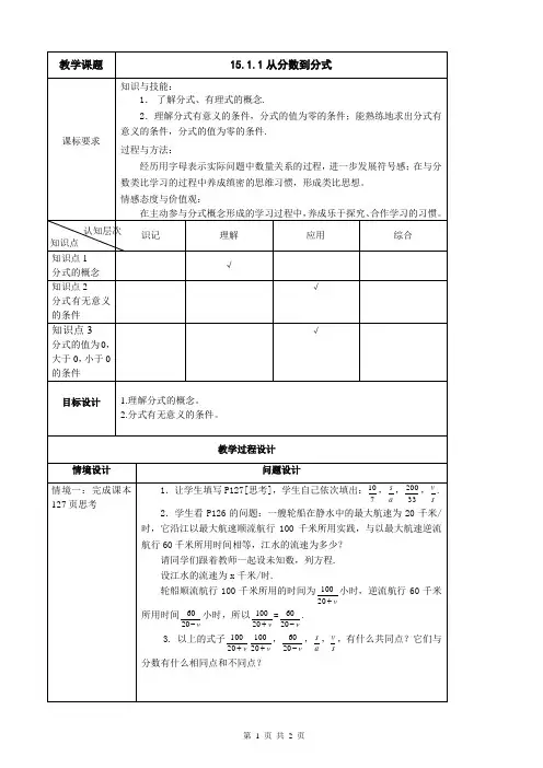 15.1.1从分数到分式
