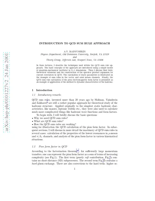 Introduction to QCD Sum Rule Approach