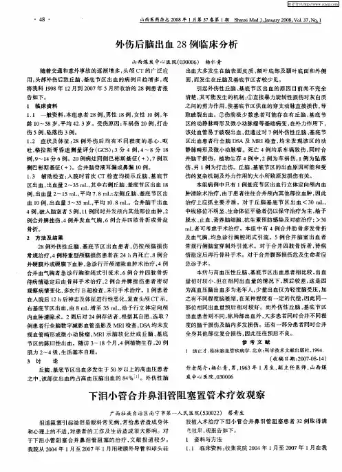 外伤后脑出血28例临床分析