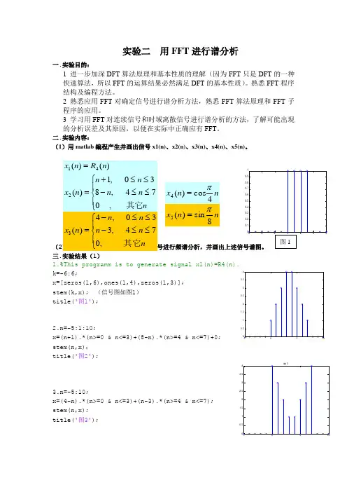 数字信号处理实验报告二与三