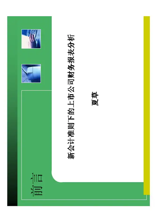 新会计准则下的上市公司财务报表分析