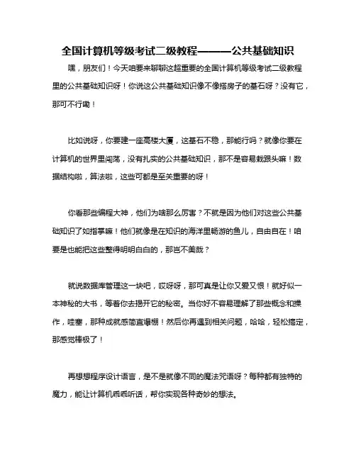全国计算机等级考试二级教程———公共基础知识