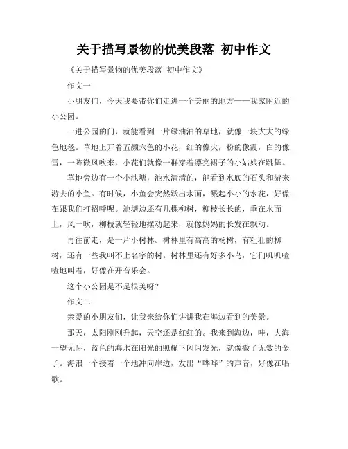 关于描写景物的优美段落 初中作文