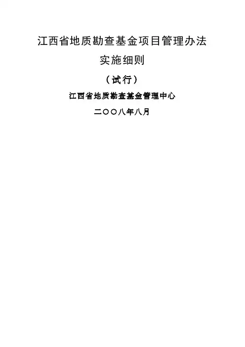 地质勘查项目管理办法实施细则