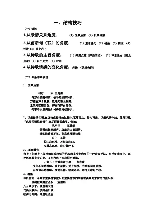古诗结构技巧