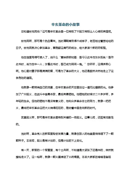 辛亥革命的小故事