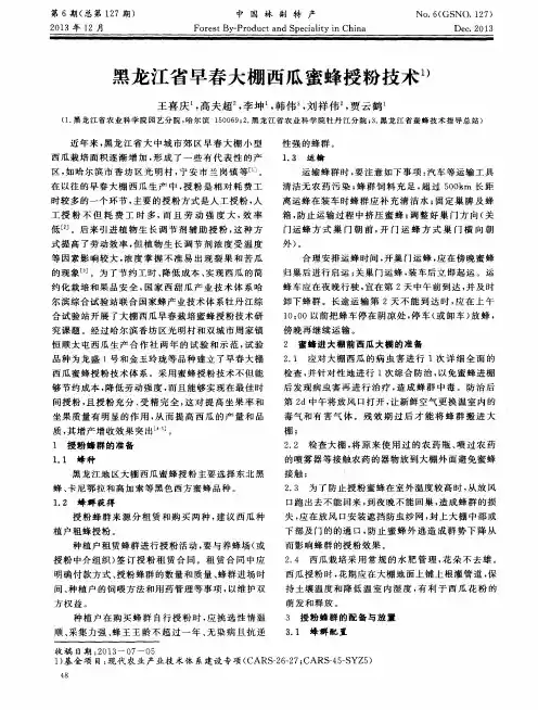 黑龙江省早春大棚西瓜蜜蜂授粉技术1)