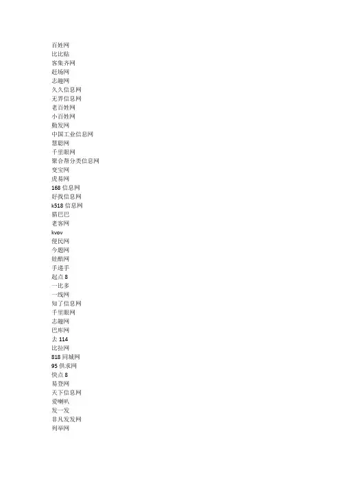 中国B2B网站大全